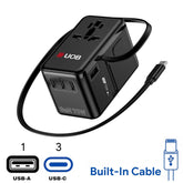 70W GaN Bon Travel Adapter with Retractable Cable