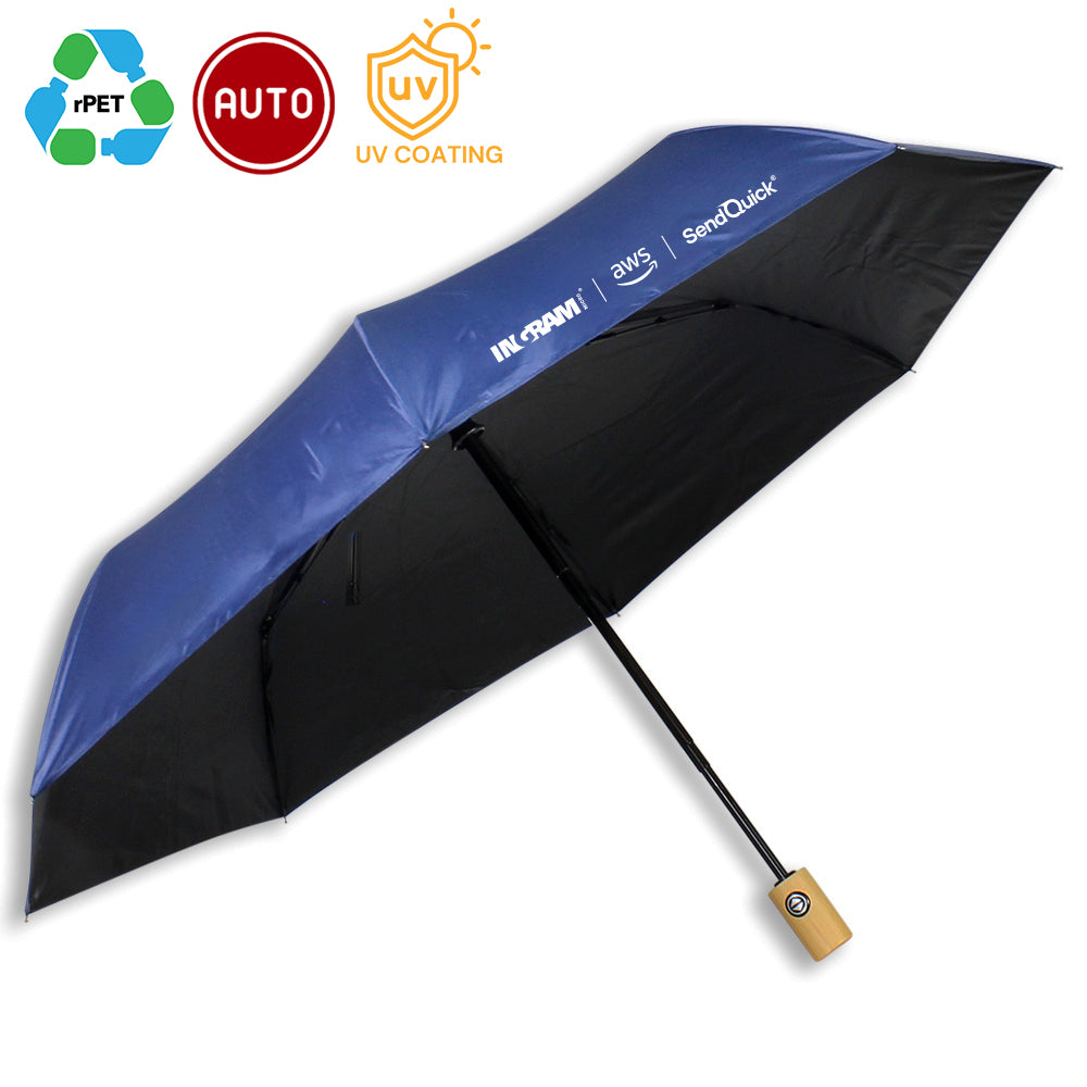21'' Automatic Foldable RPET Umbrella (with UV Coating)