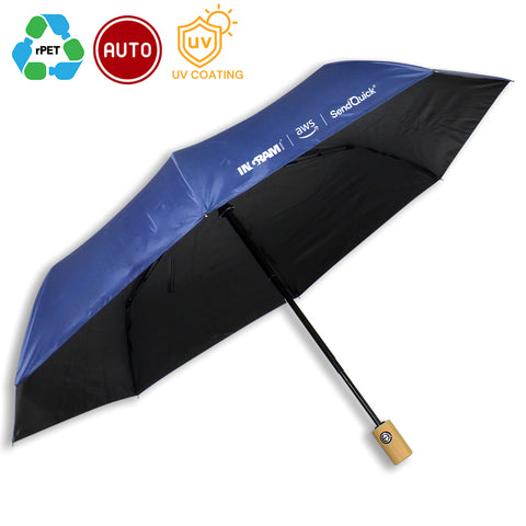 21'' Automatic Foldable RPET Umbrella (with UV Coating)