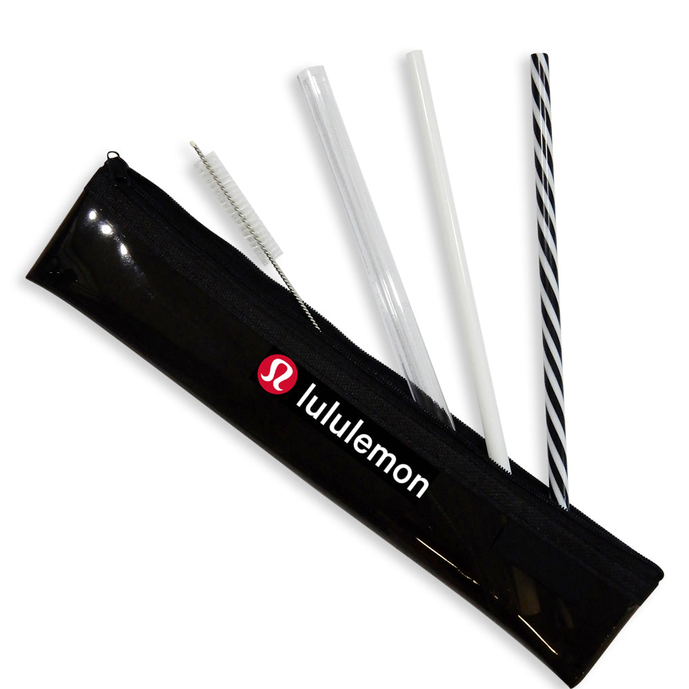 Reusable Plastic Straw Set