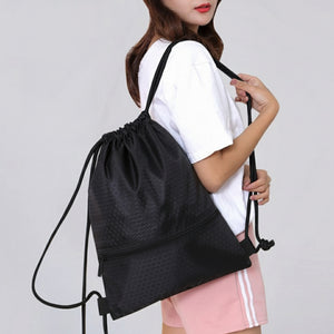 High Quality Drawstring Bag with Front Pocket (Water-Resistant)