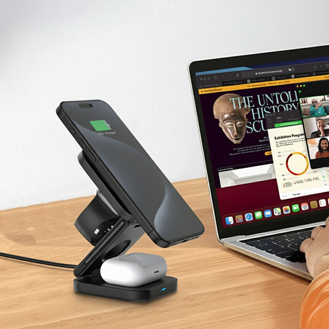 Foldable Magnetic 3 IN 1 Wireless Charger WPC50