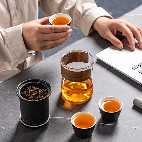 Portable Ceramic & Glass Tea Set