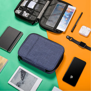 Double Layer Gadgets and Accessories Organizer Pouch (with Front Pocket)