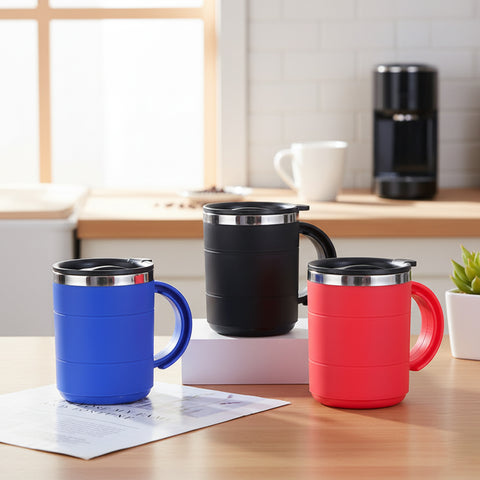 450ml Weston Parallex Stainless Steel Mug with Lid