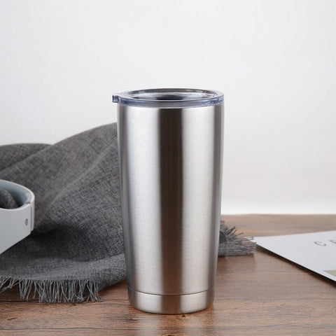 580ml Double Insulated Stainless Steel Tumbler with Lid (Straw friendly)