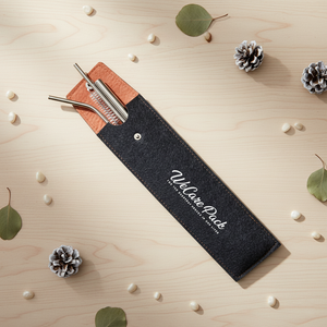 Metal Straw Set in Felt Pouch