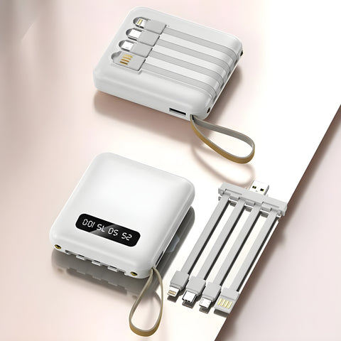 10,000mAh Compact Powerbank with Cables