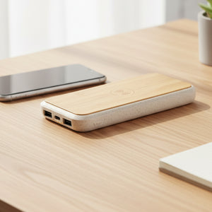 10,000mAh TerraCharge Bamboo Wireless Powerbank