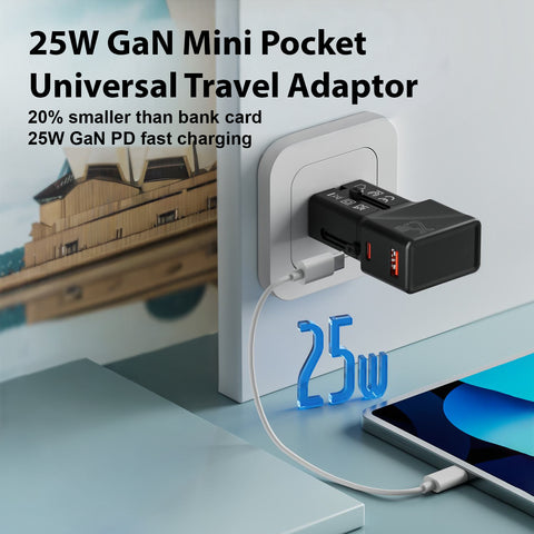 25W Portable PD Travel Adaptor cum Wall Charger