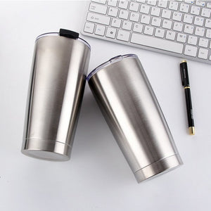 580ml Double Insulated Stainless Steel Tumbler with Lid (Straw friendly)