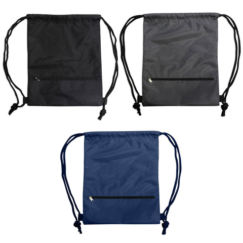 High Quality Drawstring Bag with Front Pocket (Water-Resistant)