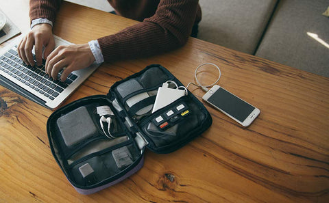 Double Layer Gadgets and Accessories Organizer Pouch (with Front Pocket)