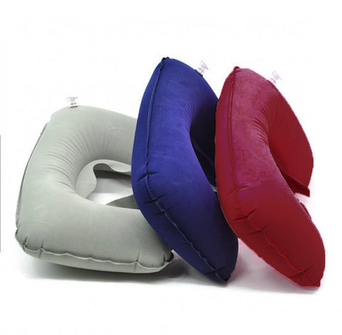 Inflatable Neck Pillow with Eye Mask and Ear Plugs Set