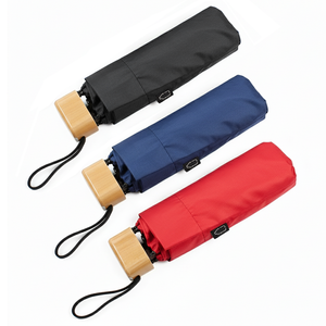 19'' Compact Lightweight RPET Umbrella (with UV Coating & Bamboo Handle)