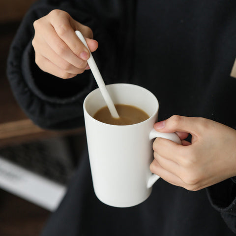 400ml Ceramic Mug with Wooden Lid / Coaster