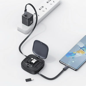 60W Data Cable Set with Retractable Charging Cable