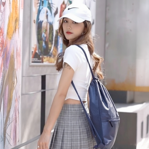 High Quality Drawstring Bag with Front Pocket (Water-Resistant)