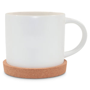 500ml Premium Ceramic Mug with Cork Coaster Set
