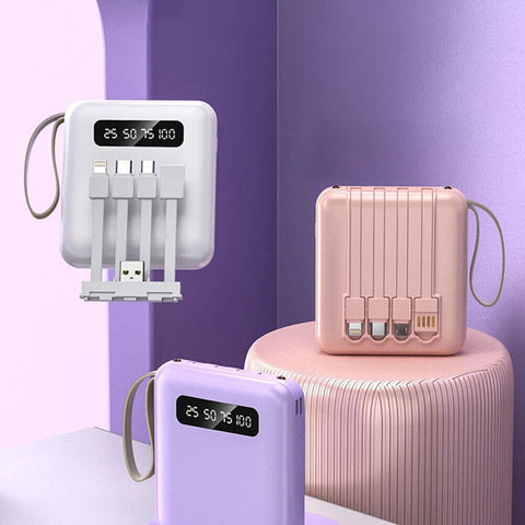 10,000mAh Compact Powerbank with Cables