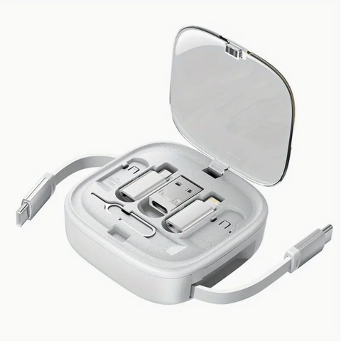 60W Data Cable Set with Retractable Charging Cable