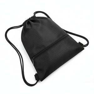 High Quality Drawstring Bag with Front Pocket (Water-Resistant)