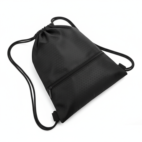 High Quality Drawstring Bag with Front Pocket (Water-Resistant)
