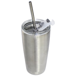 580ml Double Insulated Stainless Steel Tumbler with Lid (Straw friendly)