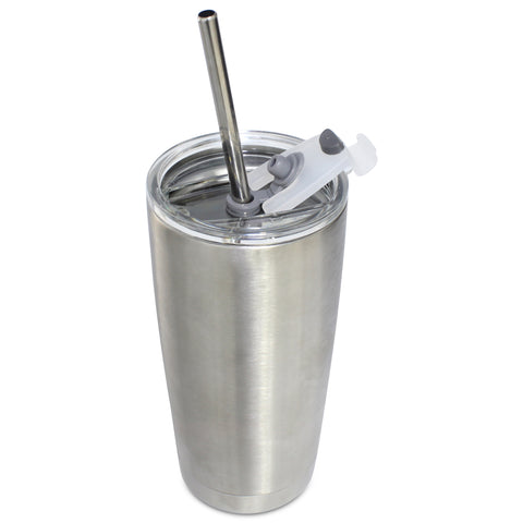 580ml Double Insulated Stainless Steel Tumbler with Lid (Straw friendly)