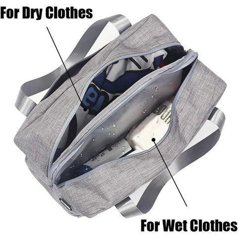 Spacious Travel Duffel Bag with Shoe Compartment (and Wet Compartment)