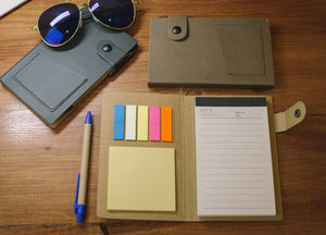 Lux Leather Notebook With Post It & Pen