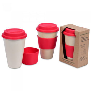 400ml Bamboo Fibre Mug with Lid & Sleeve