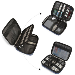 Double Layer Gadgets and Accessories Organizer Pouch (with Front Pocket)