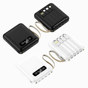 10,000mAh Compact Powerbank with Cables