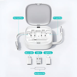 60W Data Cable Set with Retractable Charging Cable