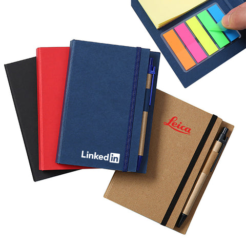 Eco-Friendly Notepad Set with Colour Tabs and Pen