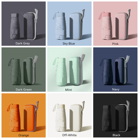 19'' Compact Lightweight Umbrella with UV Coating in Case