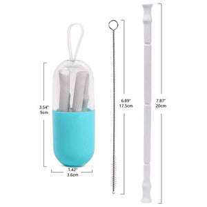 Collapsible Silicone Straw Kit