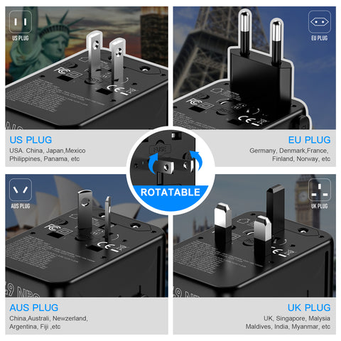 70W GaN Bon Travel Adapter with Retractable Cable