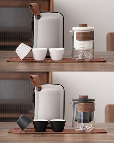 Portable Ceramic & Glass Tea Set