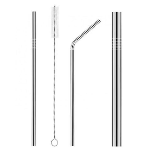 Stainless Steel Cutlery Set with Straw in Wheat Case